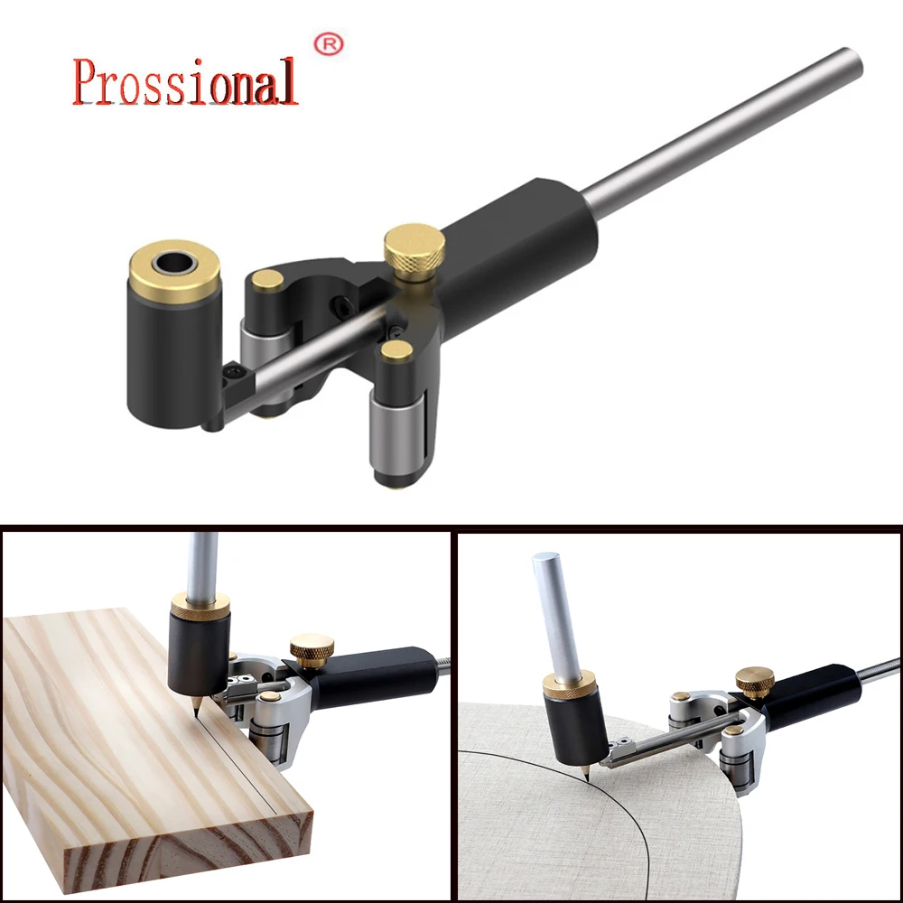 

2025 Woodworking Linear Arc Dual-purpose Scriber ruler Parallel Line Drawing Tool Measuring gauge DIY Woodworking Scribe Tools