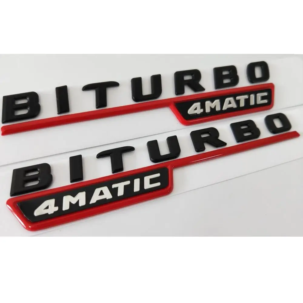 For Mercedes Benz AMG W212 W213 W204 W205 C205 W253 C253 W166 C292 BITURBO 4MATIC 1 Pair Fender Emblems Badges Sticker