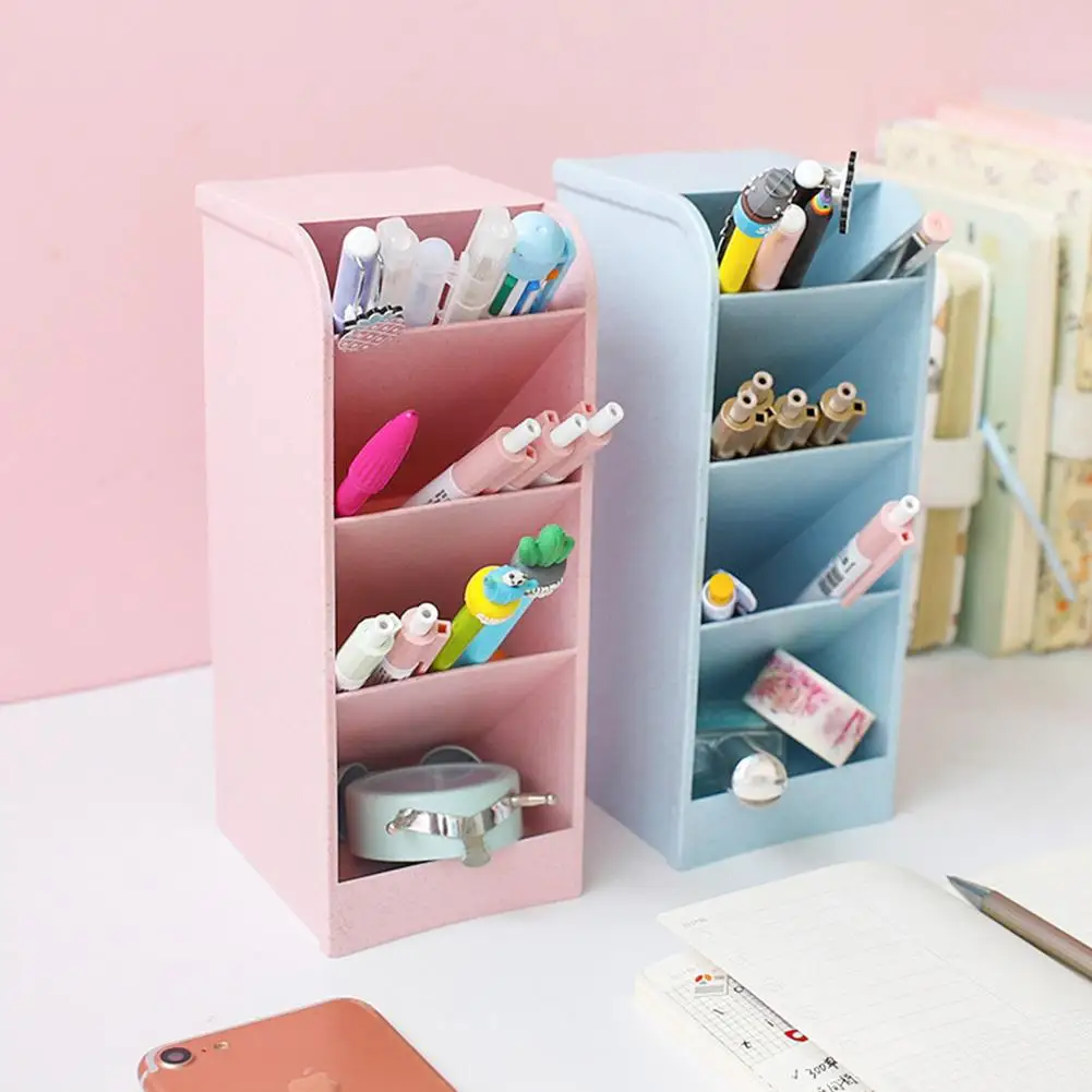 Suporte diagonal fosco para canetas, rack de mesa de armazenamento para papelaria