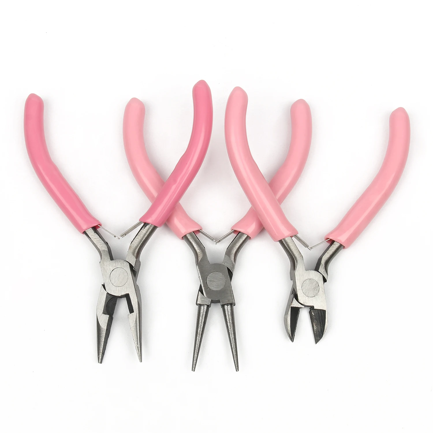 3/5pcs Jewelry Pliers Tool Equipment Stainless Steel Pink End Cutting Wire Pliers Hand DIY Jewelry Making Pliers Handmade Set