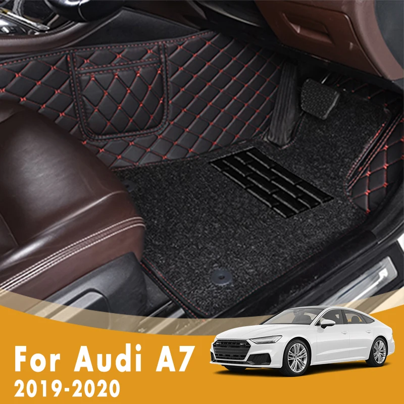 

RHD Luxury Double Layer Wire Loop Carpets Car Floor Mats For Audi A7 2020 2019 Automobiles Parts Accessories Styling Decor