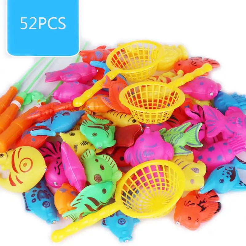 Juguetes de pesca magnéticos para niños, juego de caña de pescar de plástico, juego de agua, regalo educativo, 30/52 piezas