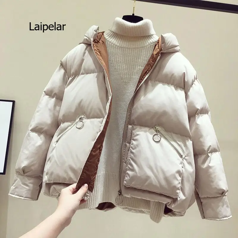 2021 New Winter Jacket Women Coat Parkas Short Hooded Overcoat Casual Warm Cotton-padded Jacket Parka Female Jacket Outwear