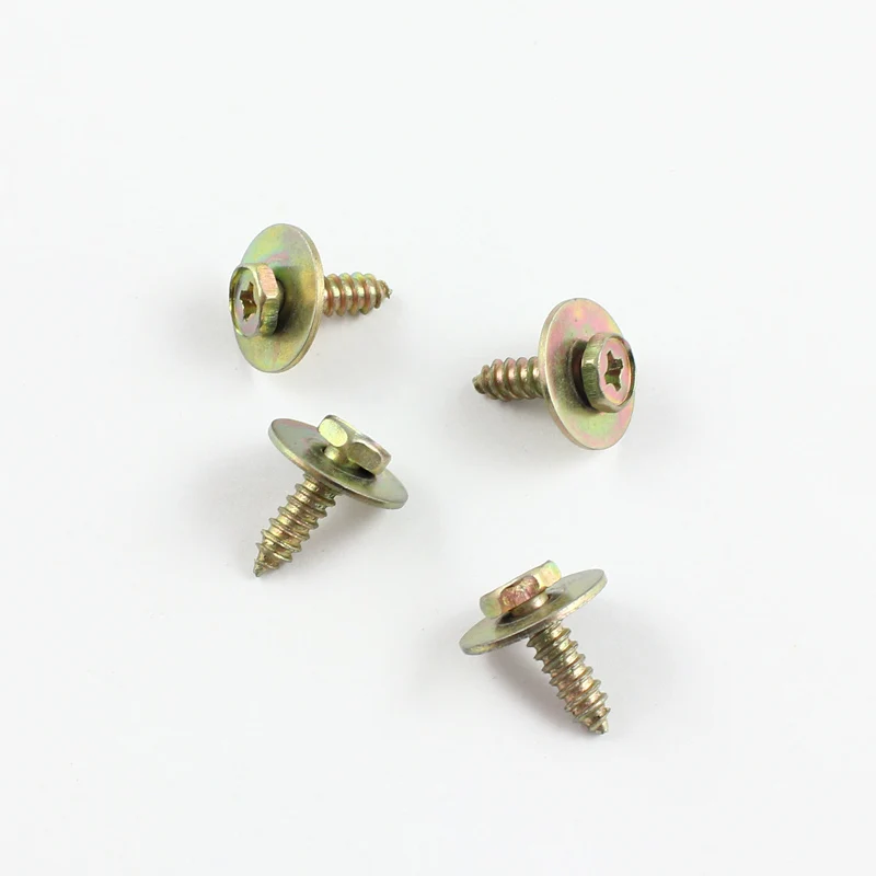 100Pcs Metal Self Tapping Screw Rivet 6mm Hole Fits Fender Car Fastener Cross Screws