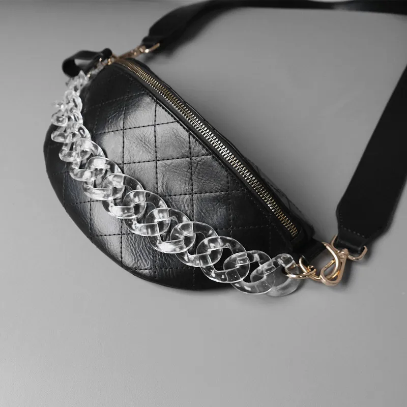 DIY New Fashion Woman Handbag Accessory Chain Transparent Detachable Resin Solid Luxury Strap Women Clutch Shoulder Purse Chain