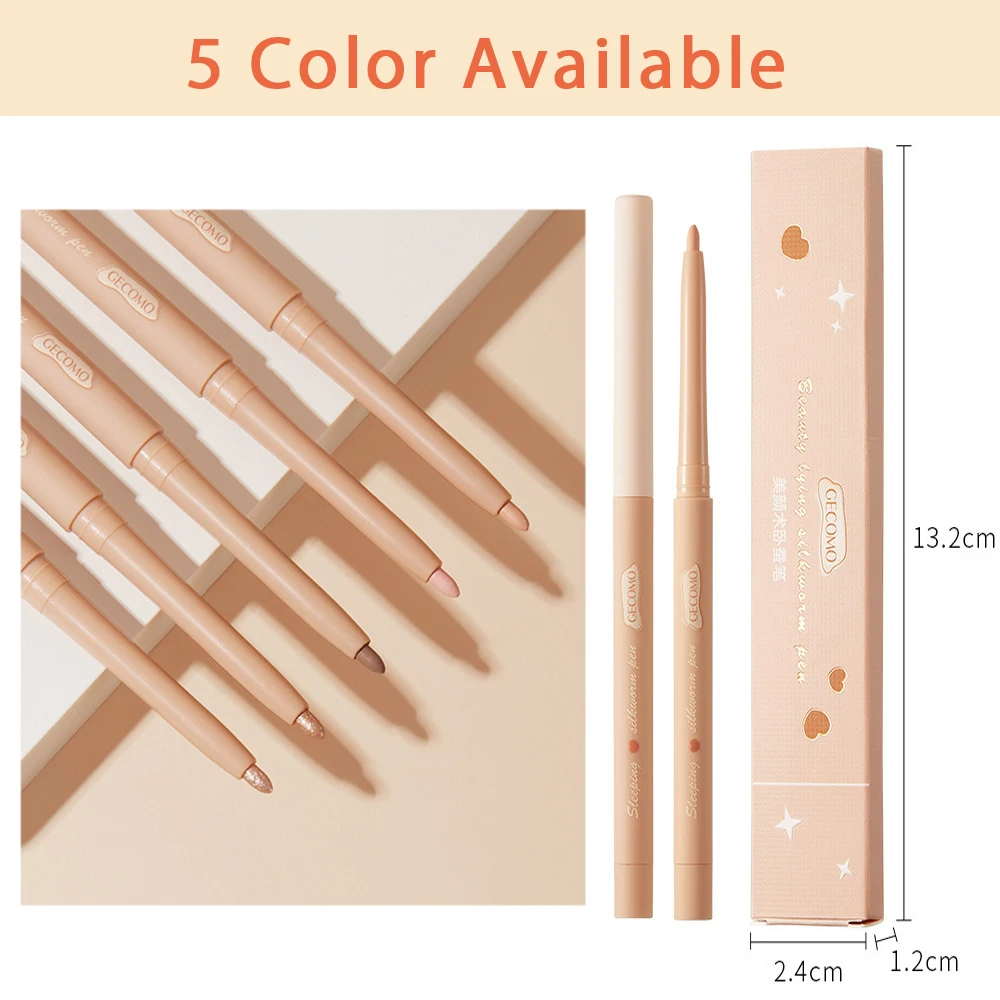 Pinkiou Eyeshadow Pencil Natural Matte Make Up Long Lasting Retractable Eye Liners Pen Set Waterproof Eyeliner Pen 2 Pieces