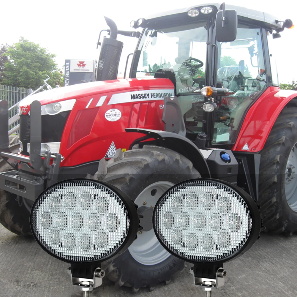 Front or Rear Cab Work Light 39W Oval Led FloodLamp For Massey Ferguson Tractors 7720, 7722, 7724, 7726, 8450, 8460, 8470+ x2pcs