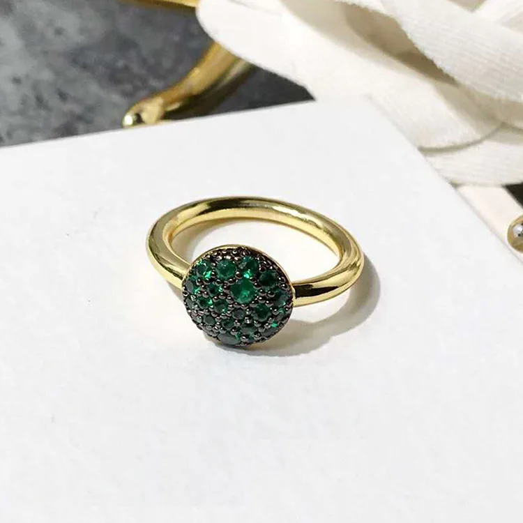High Quality Beehive Style Gold Color CZ Ring For Women Fashion Jewelry