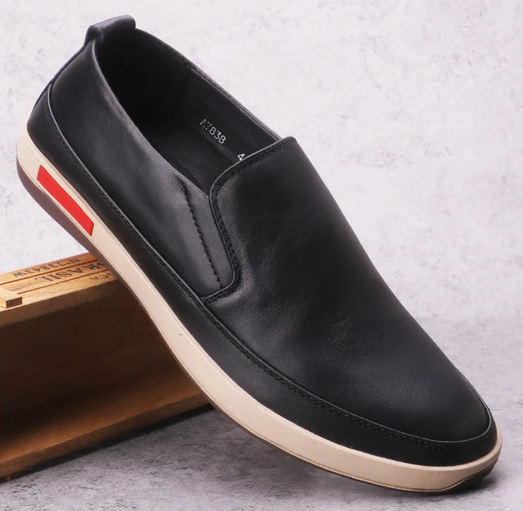 Brand New Men Genuine Leather Casual Shoes Breathable Slip-On Men Designer Loafers Luxury Designer Men Flats M838