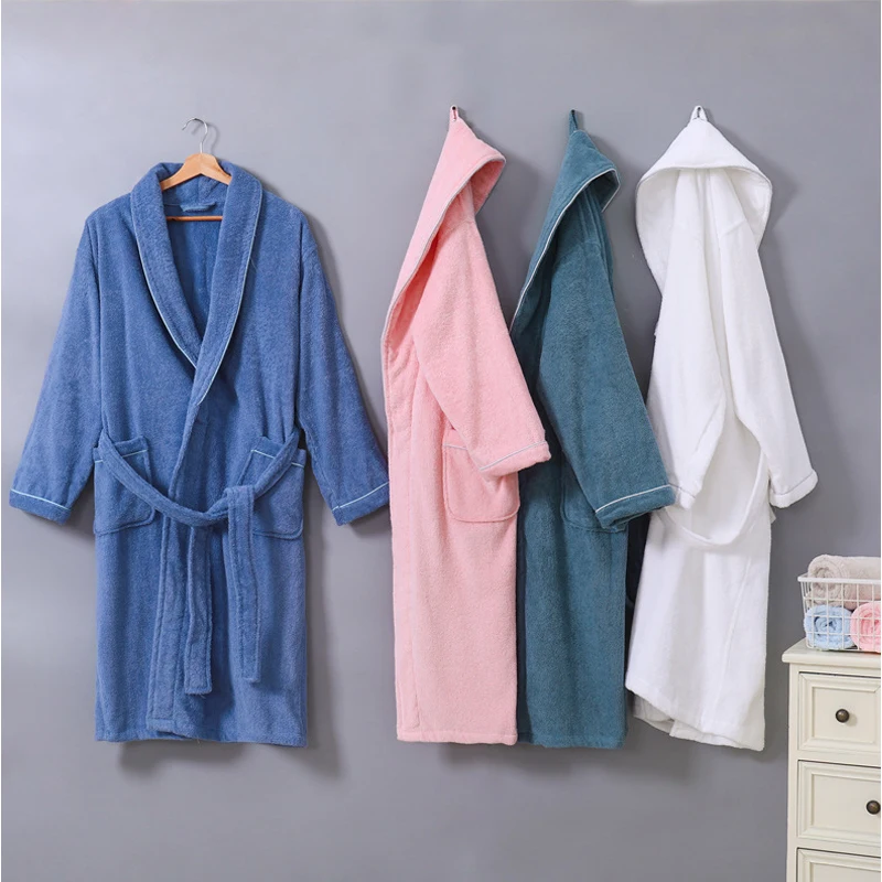 Women\'s Robe Cotton Pajamas Man Winter Bathrobe Pyjamas Autumn and Warm Bath Suit Female Sleepwear Robes 2021 Clothes