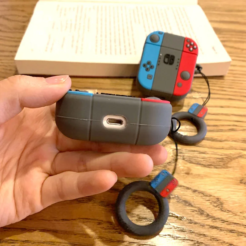 Hot البيع سيليكون الكلاسيكية وحدة التحكم مجموعة ريترو سماعة درع غطاء علبة ل airpods 1 2 برو بلوتوث اللاسلكية مع مطابقة حلقة