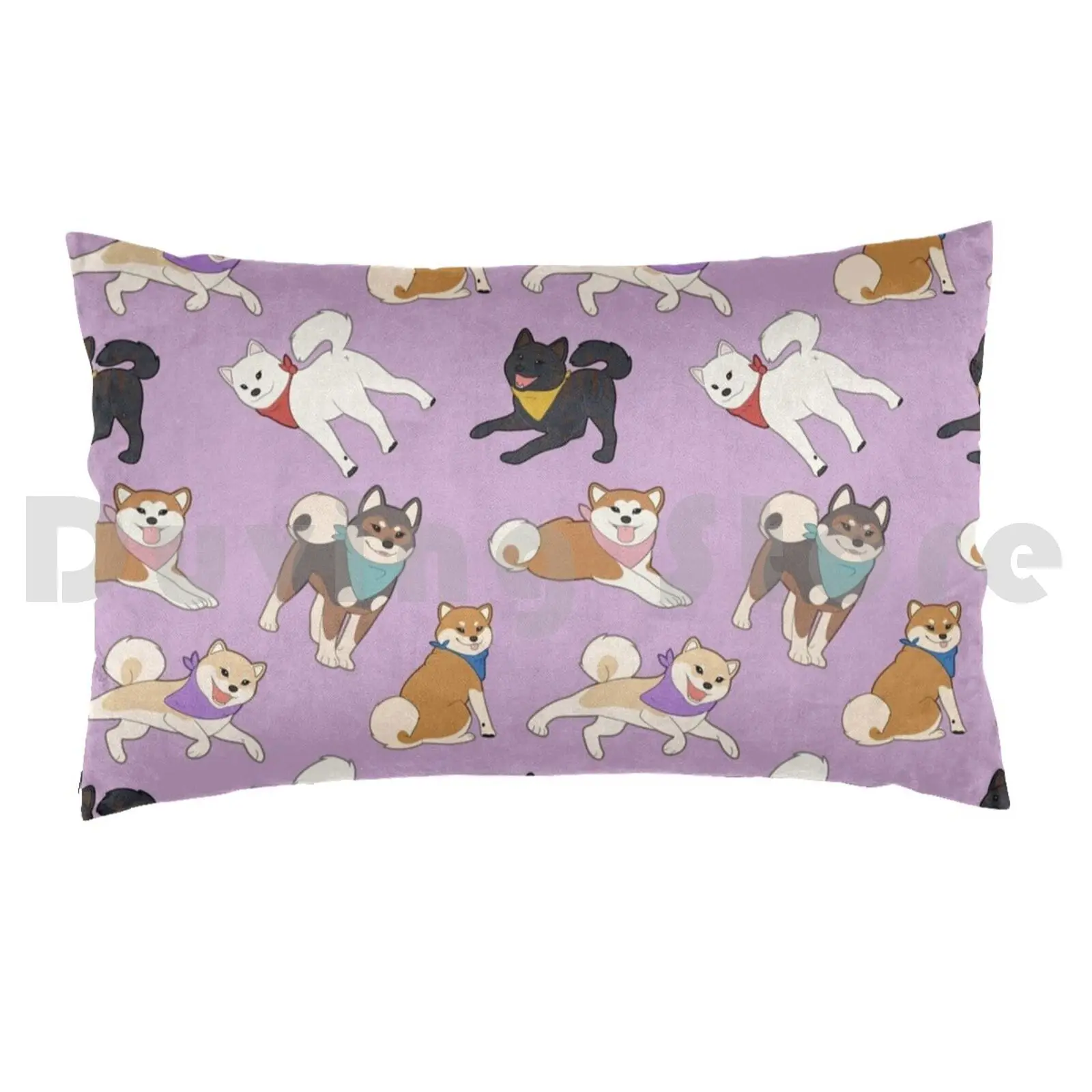 Nihon Ken Pattern-Akiko Variant Pillow Case 20*30 Inch Nihon Ken Japanese Dog Shiba Inu Shiba Akita Inu Akita