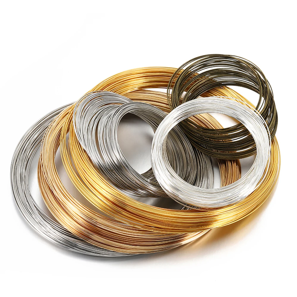 100 pętli Złoty stalowy drut pamięciowy 60 mm Bransoletka Bangle Loop 115 mm Naszyjnik Obroża do tworzenia biżuterii Akcesoria DIY