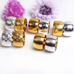 Golden metal napkin buckle for hotel, Hotel, Western restaurant, 6PCs