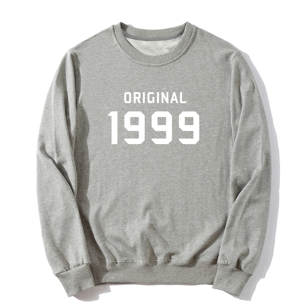 Original 1999 letter print cotton hoodies for girl boy gift 21st birthday fall winter casual pullovers hipster drop shipping