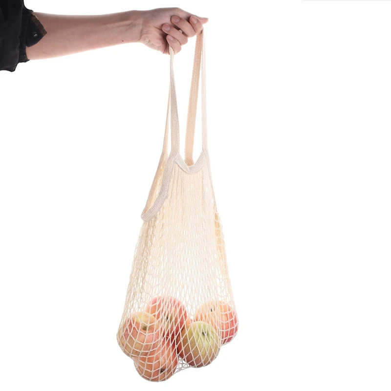 Cotton Mesh Shopping Bag Reusable String Fruit Storage Handbag Totes Women Shopping Mesh Net Shop Grocery Tote Bag