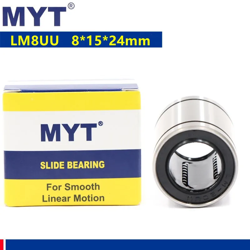 

MYT high precision LM8UU 8*15*24mm LM8 Linear Bushing Bearing 8mm for CNC Linear rod shaft 3D Printer