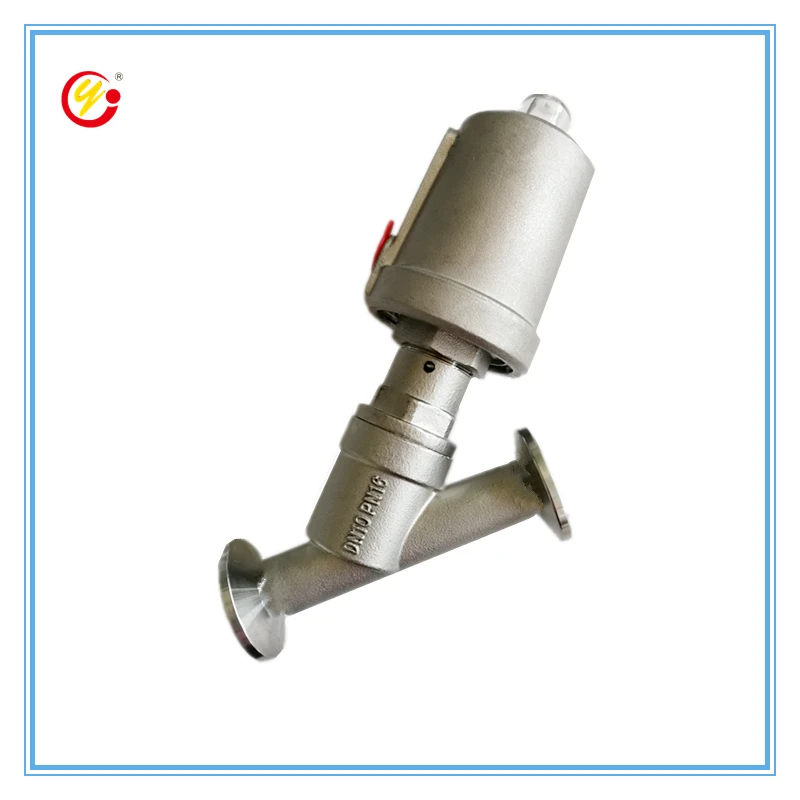 Stainless Steel 304 Clamp Type Pneumatic Angle Seat Valve DN10 Corrosion-resistant Normally Closed Filling Valve