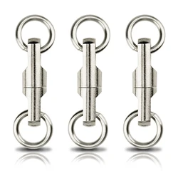 QualyQualy 20pcs Fishing Swivels #3-#7 Stainless Steel 360° Romotion Bearing Swivel Fishing Connector Fishing Tackle Accessories