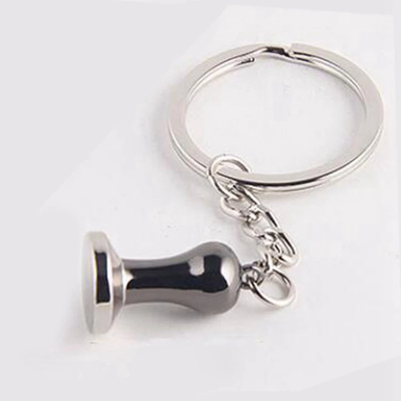 5PCS Creative Barista Coffee Tamper Keychain Espresso Portafilter Moka Pitcher Keyring Portable Coffee Accessories Gift
