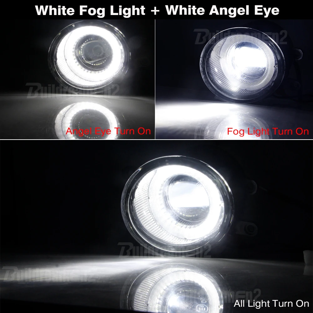 2 X Car Angel Eye Fog Light LED Lens DRL Fog Daytime Lamp 30W For Toyota Prius Tacoma Corolla Camry Sienna Avalon Tundra Estima