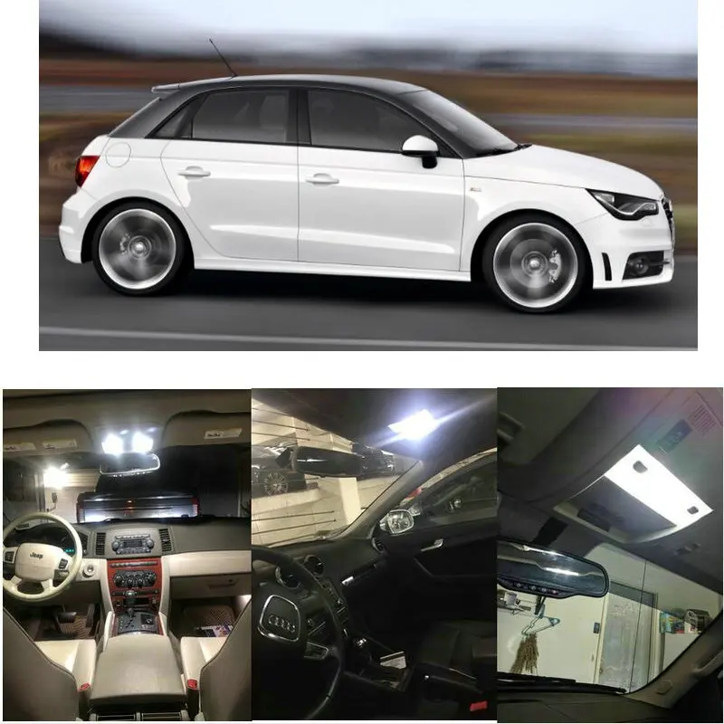 

7x LED interior lighting complete set For Audi A1 8X Sportback trunk glove box make-up mirror lighting error free