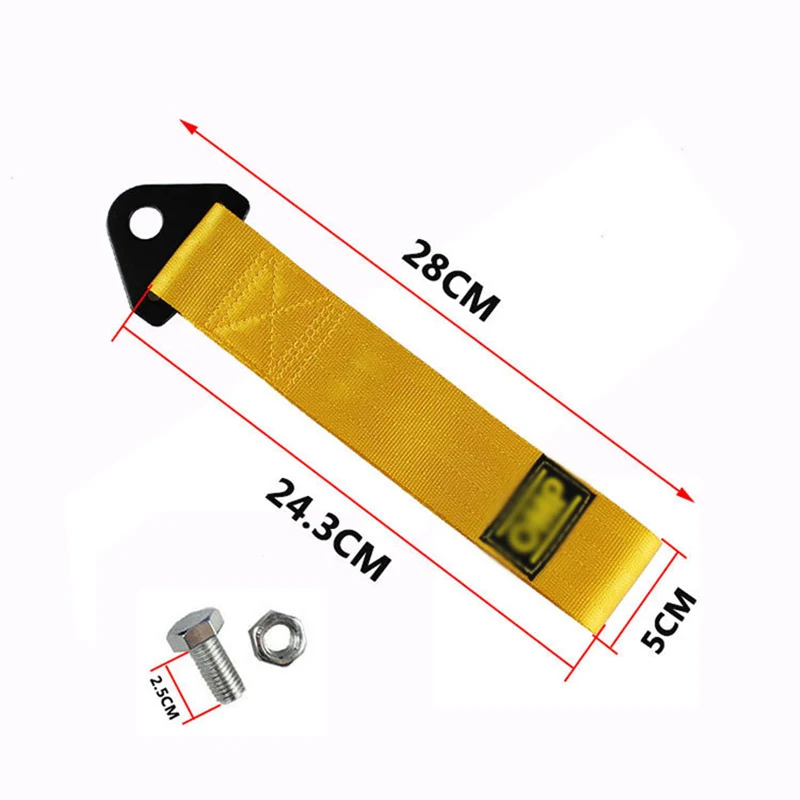 Drift Rally Car Towing Tow Strap Belt Hook High Strength Tow Strap Emergency Tool for Front Or Rear Bumper Towing Hooks