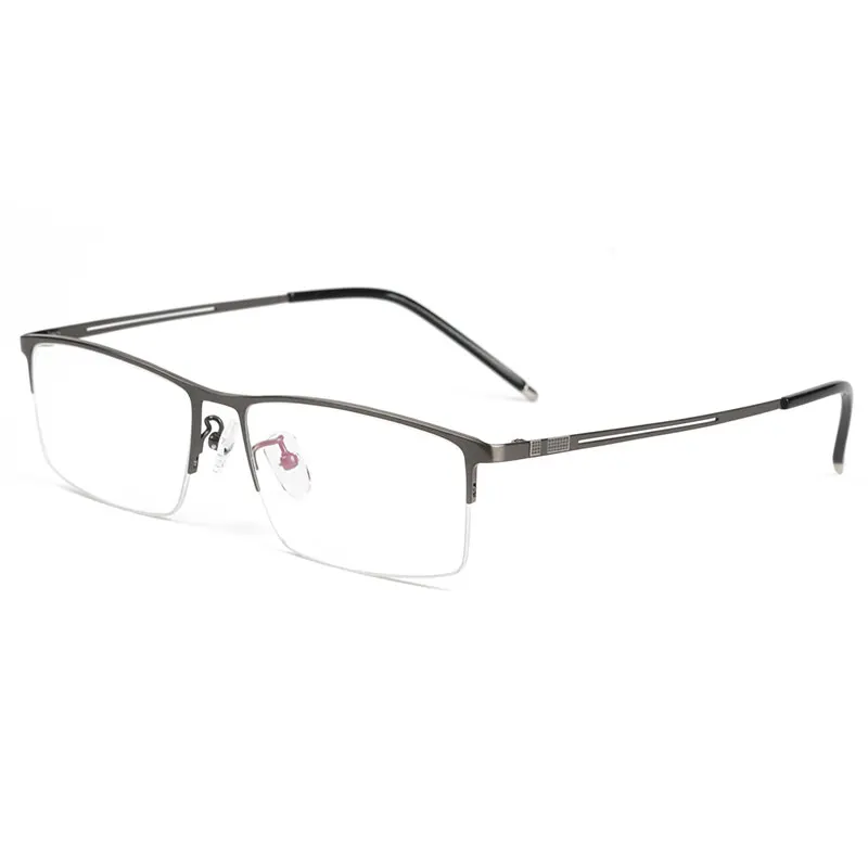 Reven Jate EJ8606 Spectacles Optical Fashion Titanium Eyeglasses Frame For Men Eyewear Half-rim Glasses with 2 Optional Colors