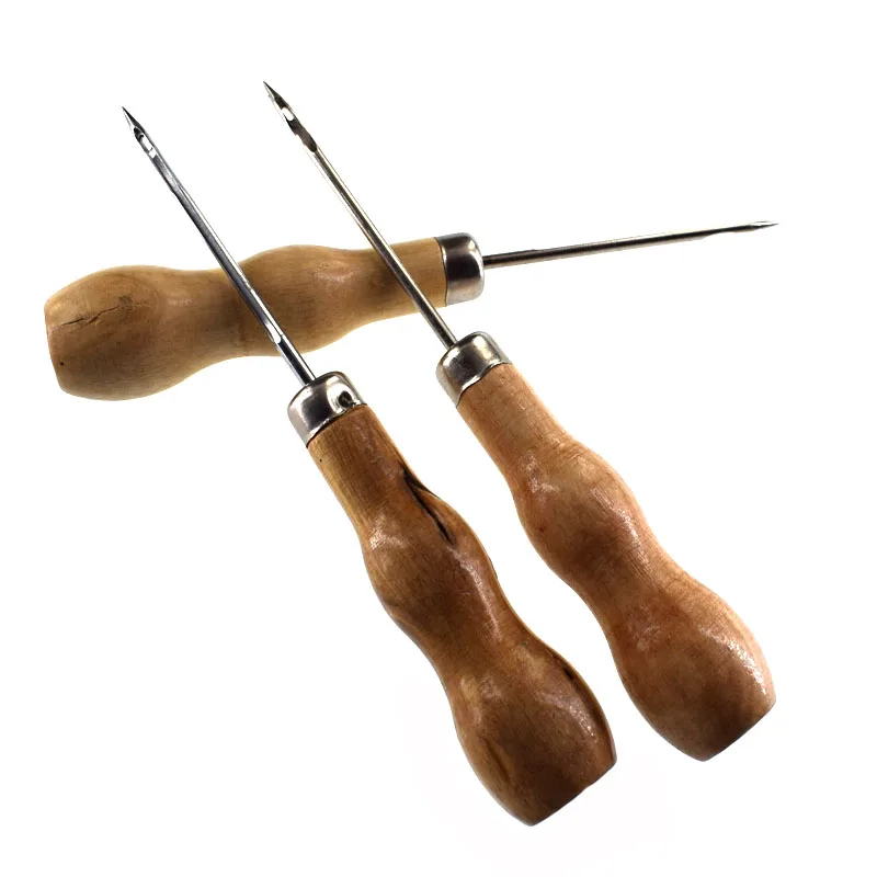 1Pcs/2Pcs Leather craft awl hand sewing tool leather shoes repair hook awl puncher thread sewing tool 12.0cm