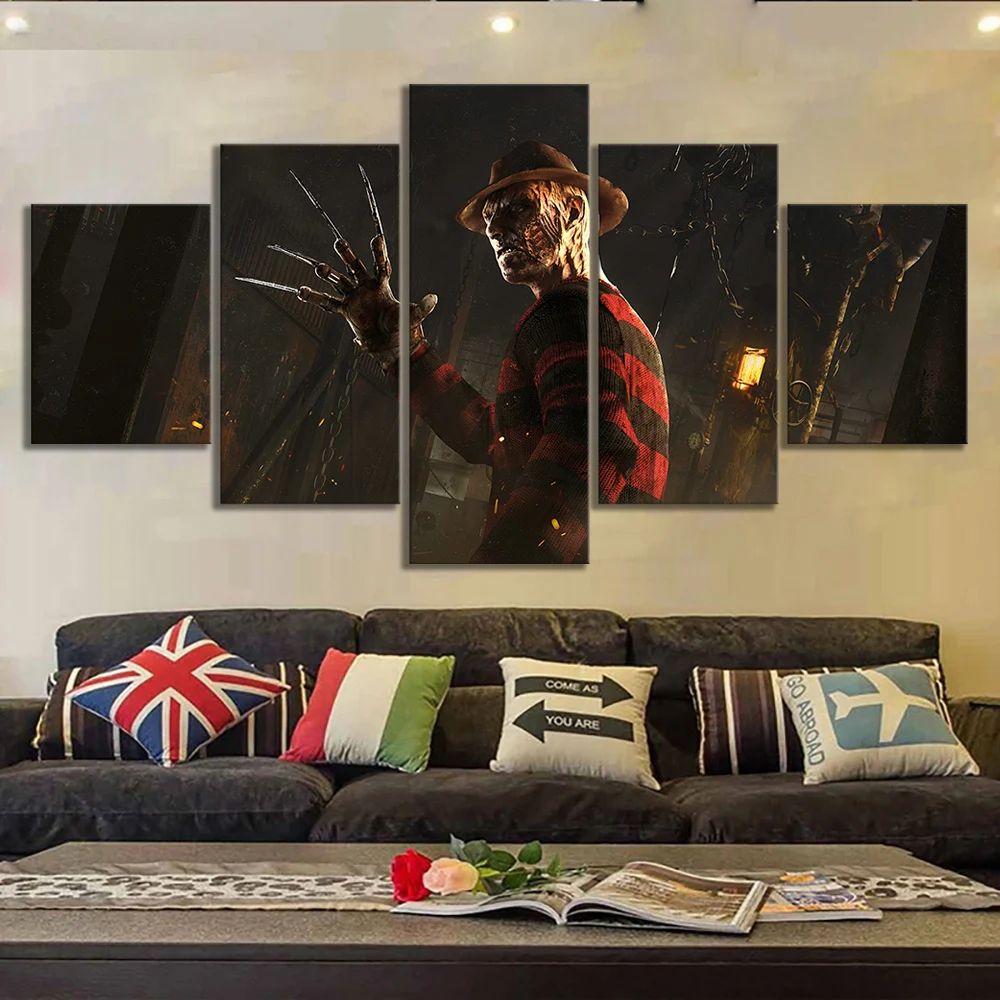 No Framed Canvas 5Pcs Freddy Dead By Daylight Video Games No Yaiba Wall Art Posters Pictures Home Decor Paintings Decorations