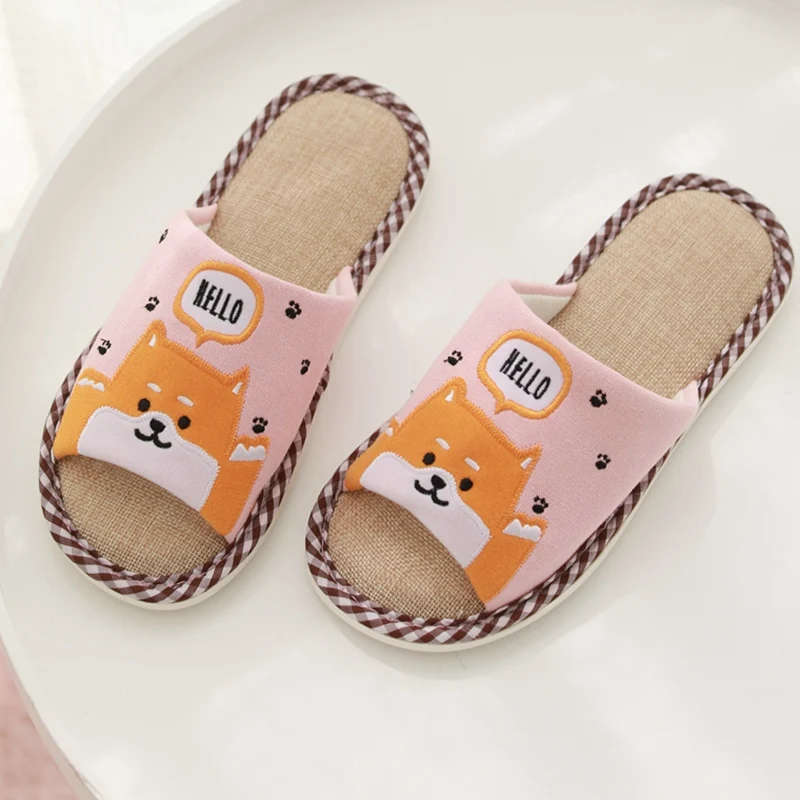 Cute summer corgi home slippers cool Shiba Inu slippers comfortable bathroom non-slip waterproof shoes