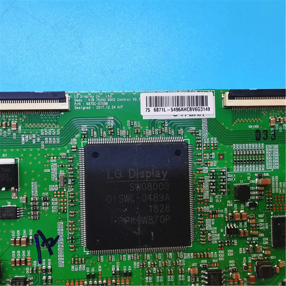 Logic Board 6870C-0759B 6871L-5496A For LG 75UK6570PUB 75UT640S0UA 75UK6500PLA 75UL3E-T 75U6863DB 75UM7000 T-CON LVDS Board