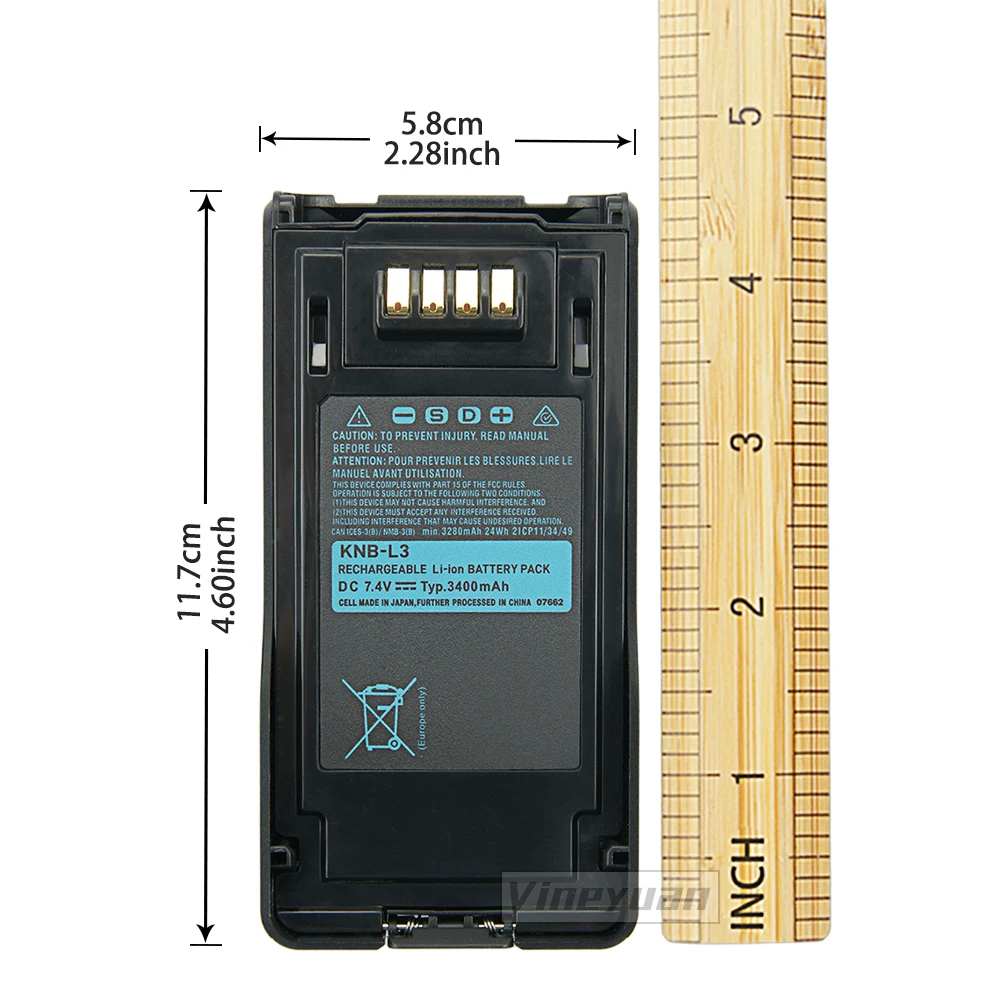 Imagem -05 - Bateria para Kenwood Vp6230 Tk5430 Nx-5000 Nx-5200 Nx-5300 Série Walkie Talkies Substituição Li-ion Bateria 10x 3400mah Knb-l3