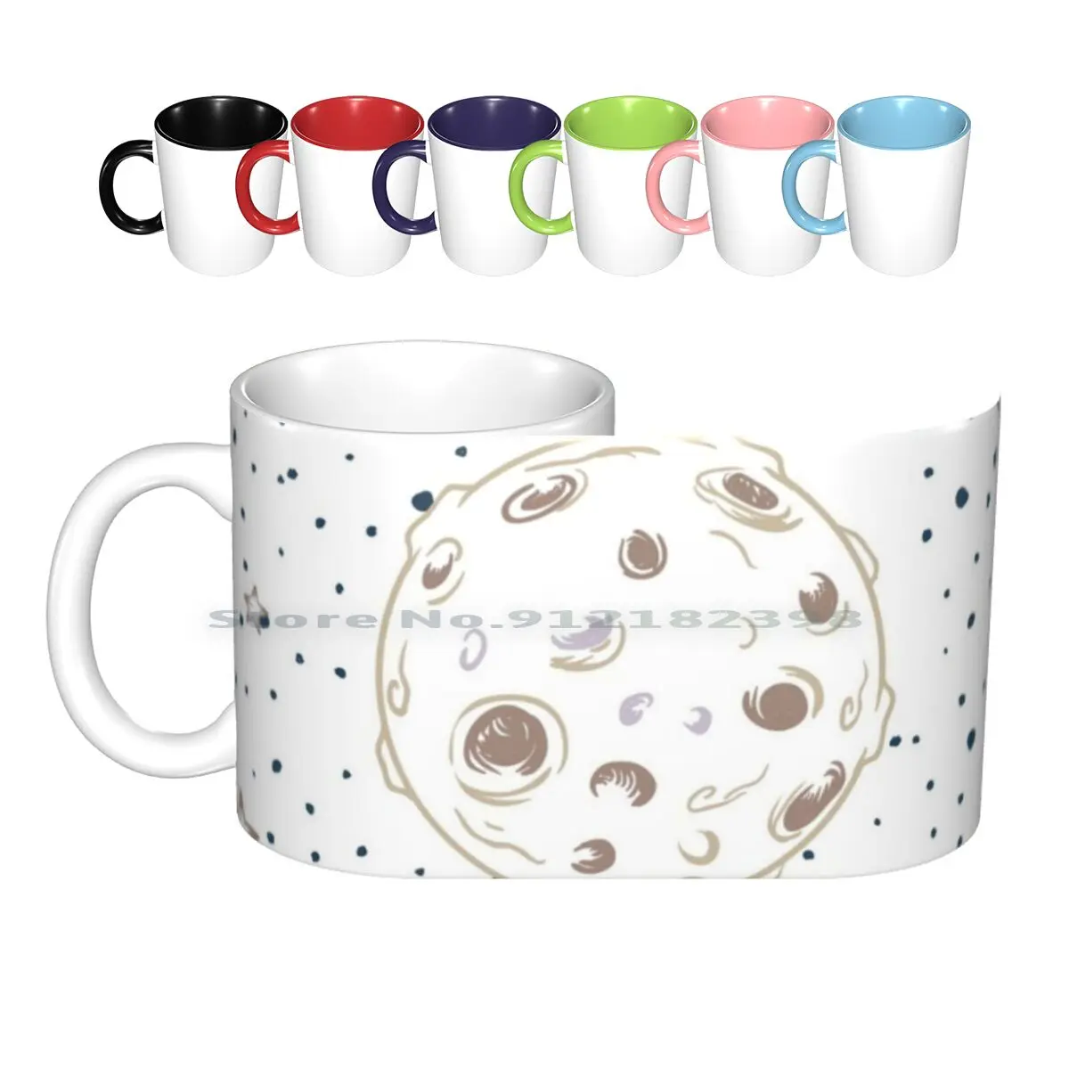 The Moon Ceramic Mugs Coffee Cups Milk Tea Mug Moon Luna The Moon Space Star Stella Stelle Spazio Pianeta Satellite Creative