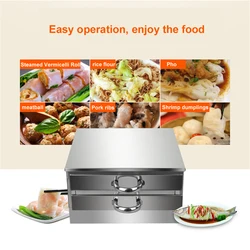 Steamed Vermicelli Rice Roll Machine Kitchen Cooking Steamer Drawer Stainless Steel Tray Fast Making DIY Food Home Use 2 Layer