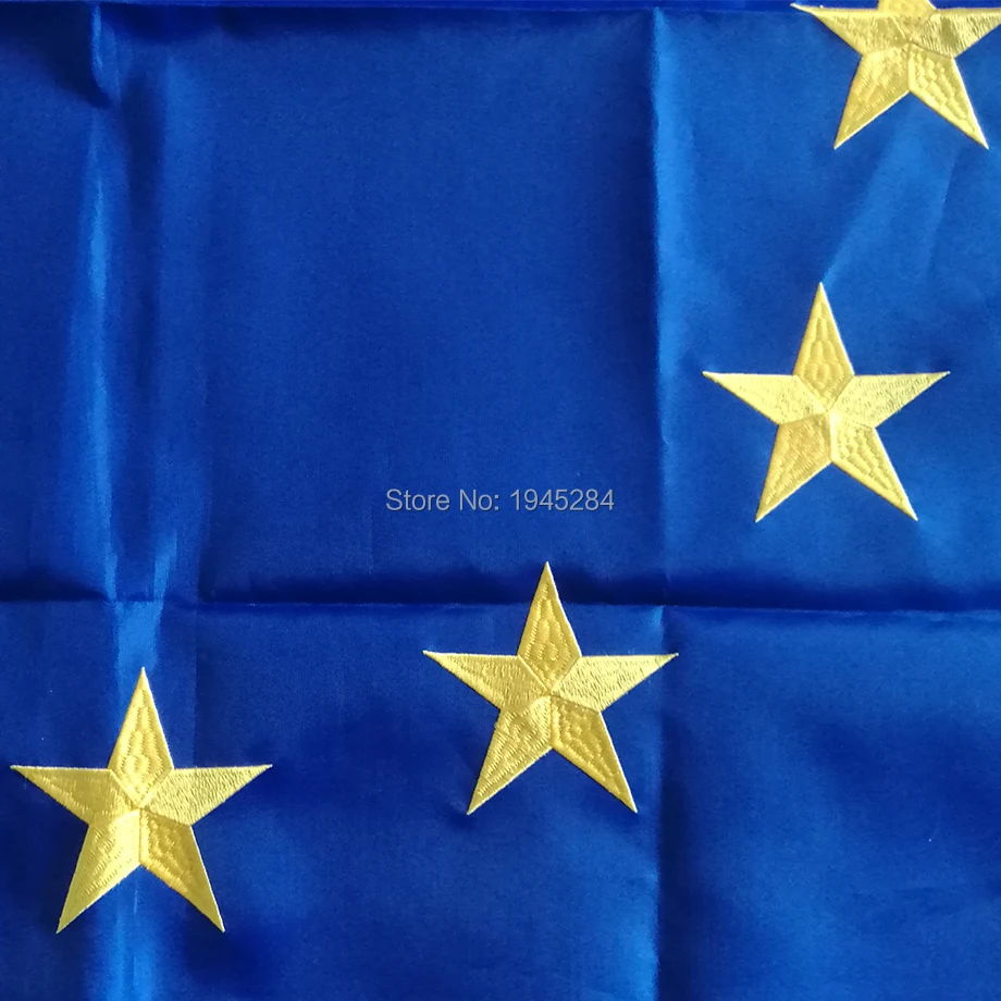 Embroidered European Union EU Flag Banner Europäische Union Flag Embroidery World Banner Union européenne Oxford 210D Nylon