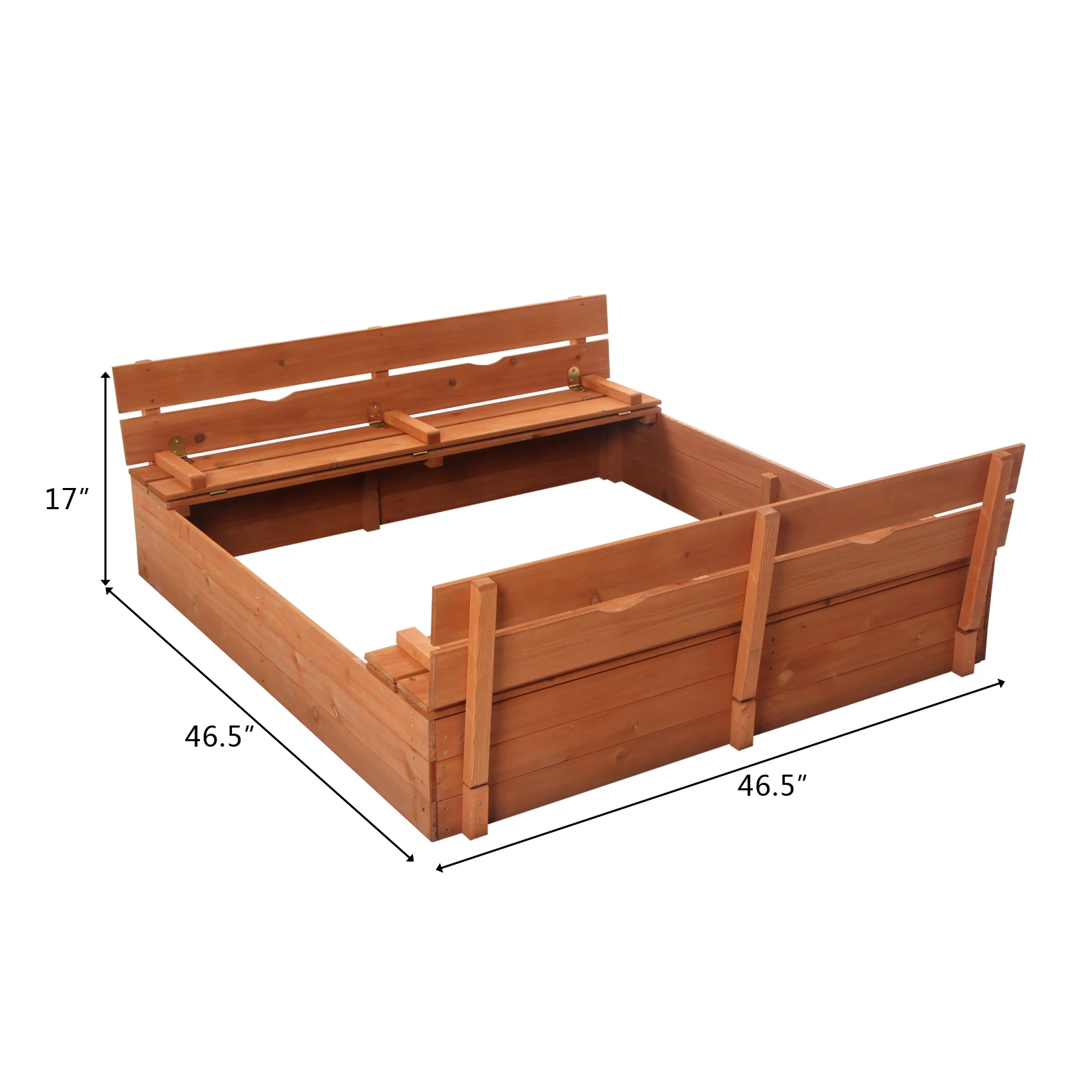 Wooden Sandbox Kids Outdoor Backyard Bench Play Sand Box