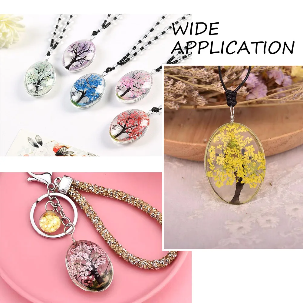 12Pcs Transparent Glass Pendants Dried Flower inside and Stainless Steel Finding Oval, Mixed Color, 30x20x16mm, Hole: 5mm