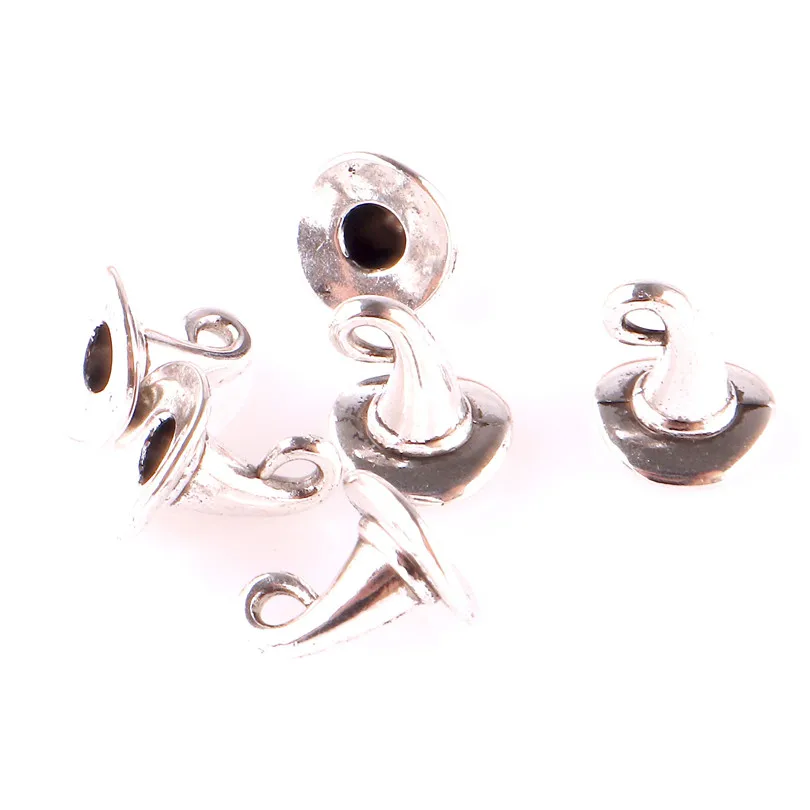 20pcs Antique Silver Color Halloween Witch Hat Charm Pendants Fit Necklace Bracelet Handmade Jewelry Making Supplies Accessories