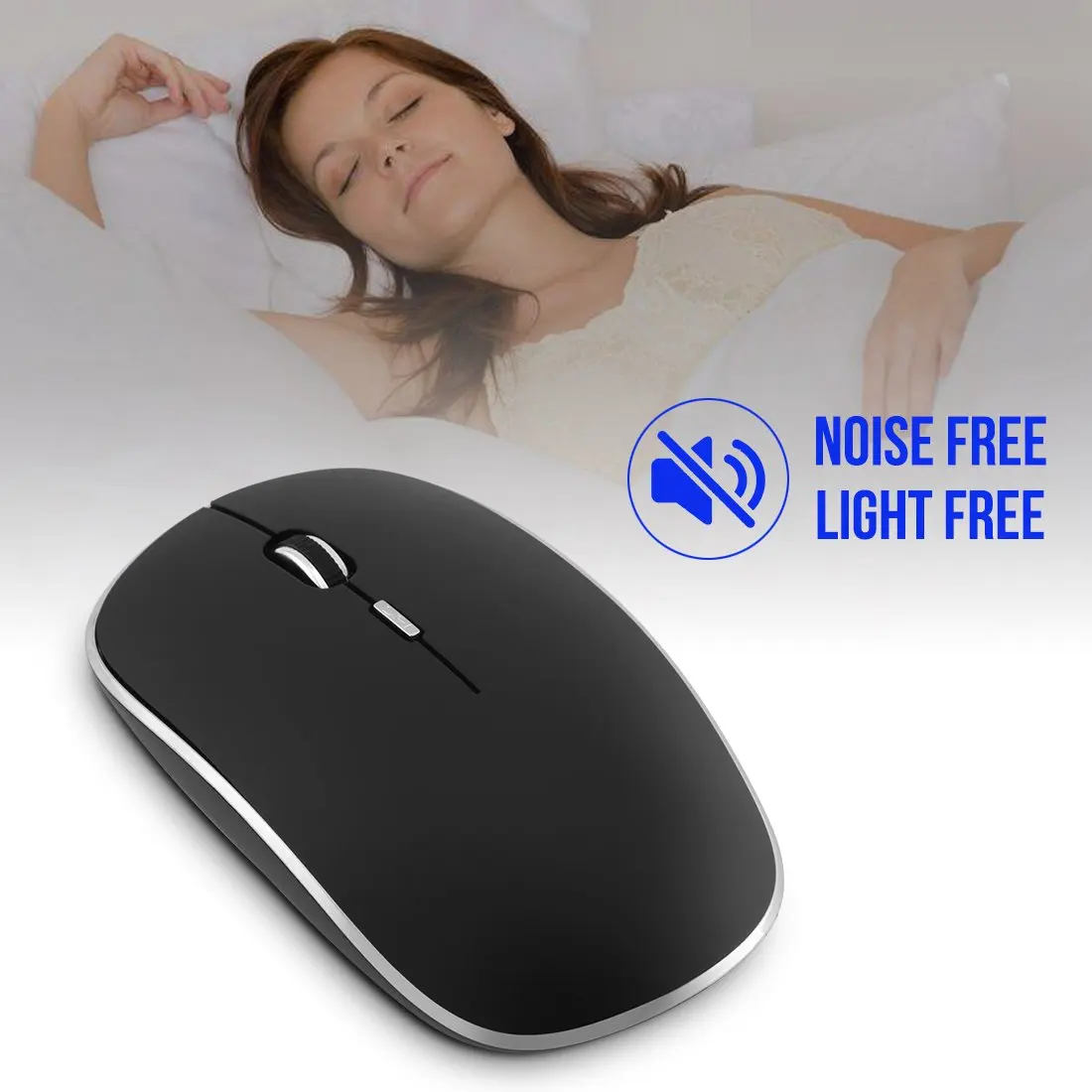 2.4G Slim Silent Wireless Computer Mouse with Nano Receiver,1800DPI Adjustable optical Mouse Silent Click for PC Laptop