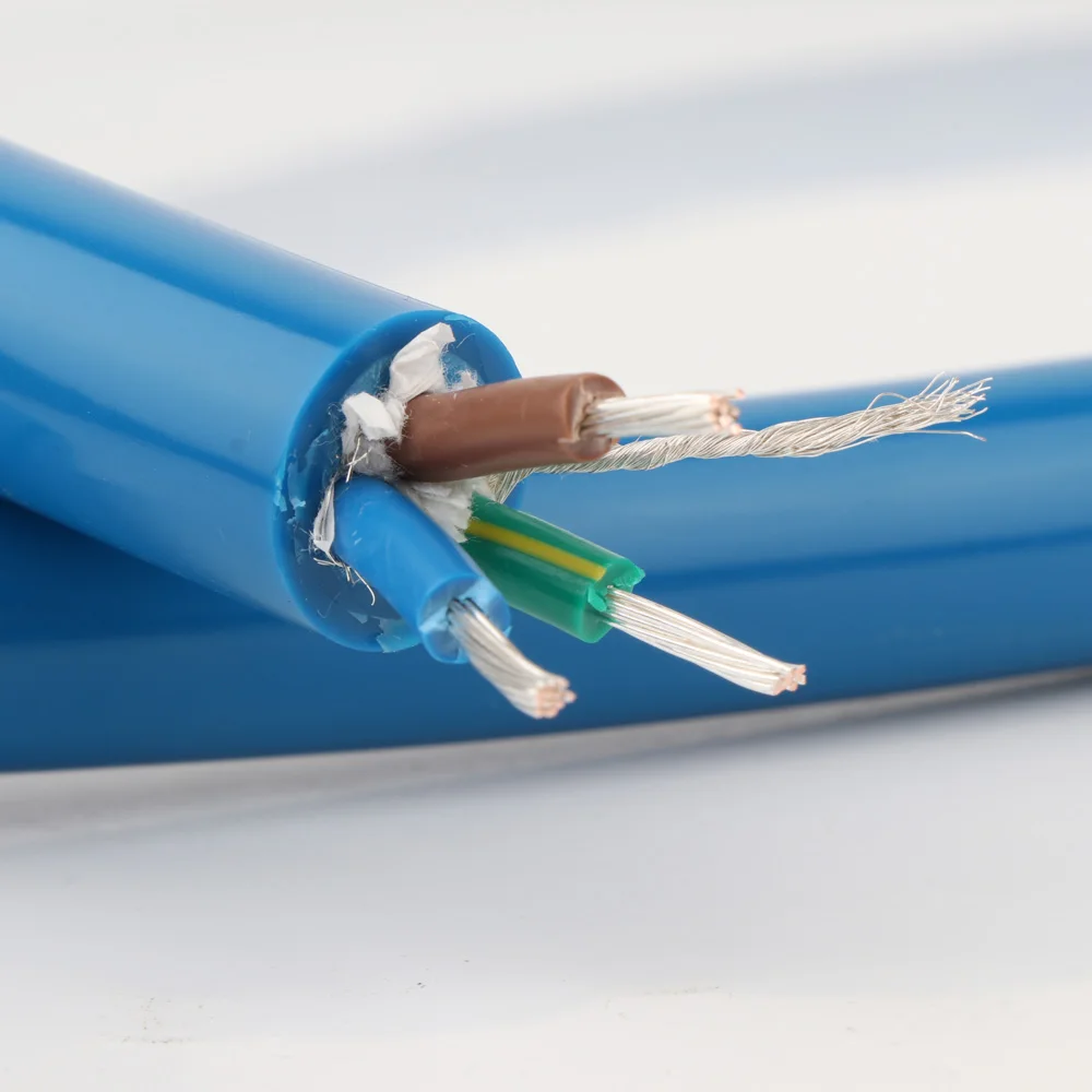 D511 كابل الطاقة EMC درع كابل الطاقة السائبة مرحبا نهاية OFC الفضة مطلي كابل الطاقة التيار المتناوب HiFi سلك الطاقة الصوتي