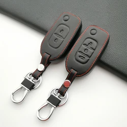 Leather Key Holder Keychain for Renault Logan 2 Stepway Sandero Duster 2019 2020 Car Key Cover Case Protection Shell