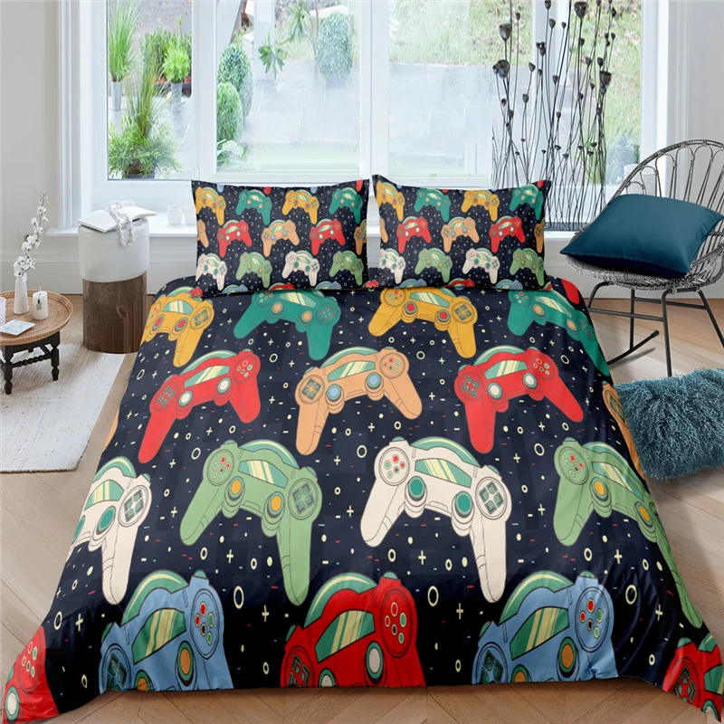 Luxury 3D Game Console Print 2/3Pcs Kid Bedding Set Comfortable Duvet Cover Pillowcase Home Textile Queen and King EU/US/AU Size