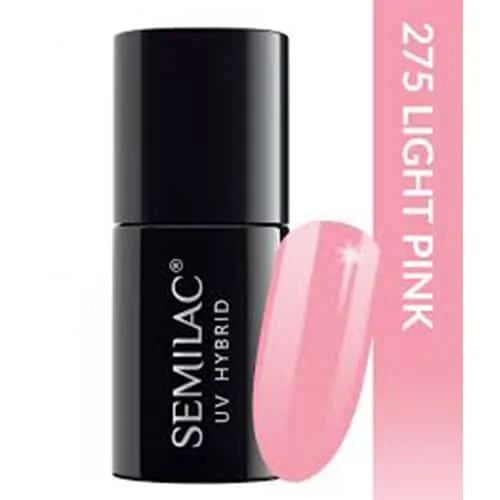 Semilac Light Pink 275 semi-permanent cover, UV hybrid nail polish texture Gel