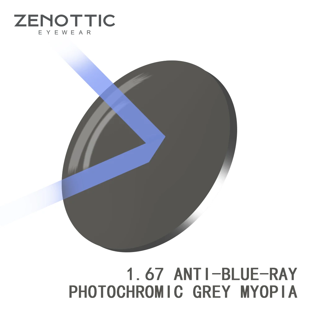 ZENOTTIC 1.56/1.61/1.67 Anti-Blue-Ray Photochromic Prescription Lenses 2024 Optical Myopia/Hyperopia Lens Together Only