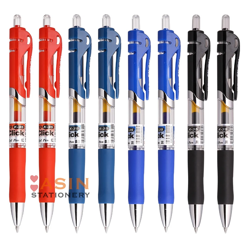 M&G K35 R1 G-5 Retractable Gel Pen 0.5mm,Refillable Extra Fine Gel Pens,Black/Blue/Red/Dark Blue ink Office Supplies Stationery