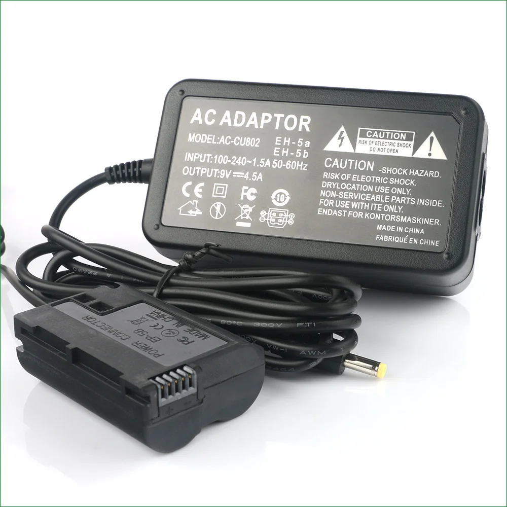 EH-5 + EP-5B DC Coupler EN-EL15 Dummy Battery AC Power Adapter For Nikon D500 D600 D610 D750 D780 D800E D810A D7500 1 V1