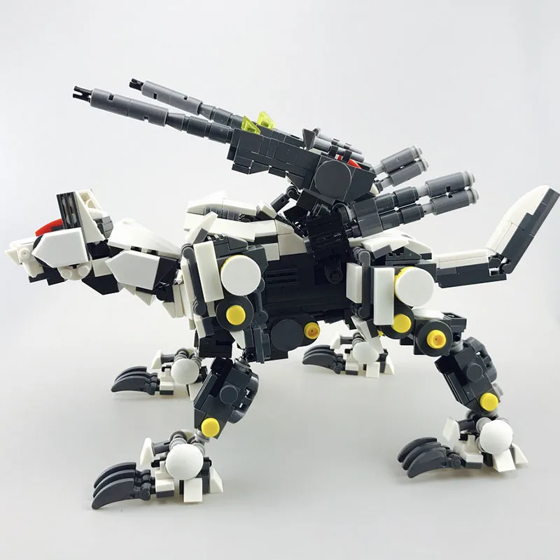 810pcs 17cm Mechanical Wolf Building Blocks Robots Wolf Figure Model Toys Action Figure Dolls Toys For Children