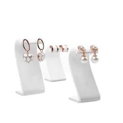 S Shape Clear Acrylic Hanging Earring Display Stand Jewelry Showing Case Earring Organizer Earring Holder Jewellery Stands 3pcs