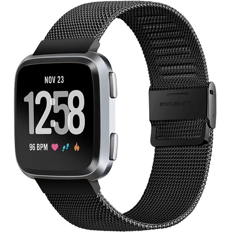 2in1 Metal Band + Protective Cover Case For Fitbit Versa 2 Mesh Loop Bracelet For Fitbit Versa Lite TPU Shell Stainless Strap